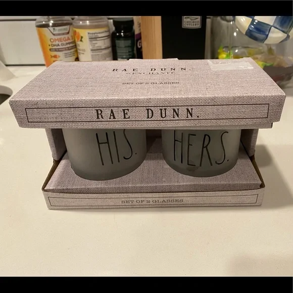 ⭐️HOST PICK⭐️ NWT His & Hers set of 2 Glasses - Picture 1 of 4
